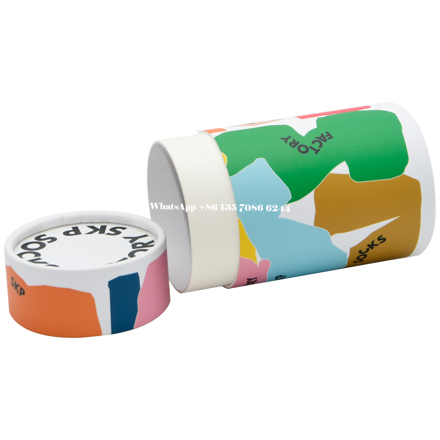  Cajas cilíndricas de papel para calcetines personalizados  