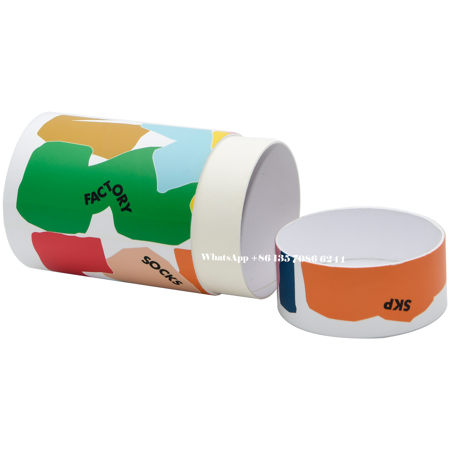  Embalagens de cilindro de papel para meias personalizadas  