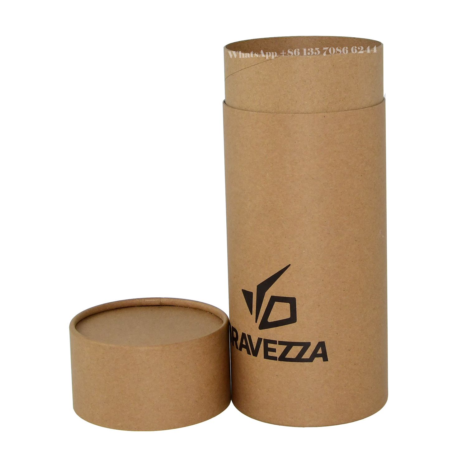Embalaje de caja de tubo de papel kraft marrón natural biodegradable