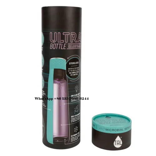 Recyclable Water Bottle Cardboard Packaging Cylinder Tube Box