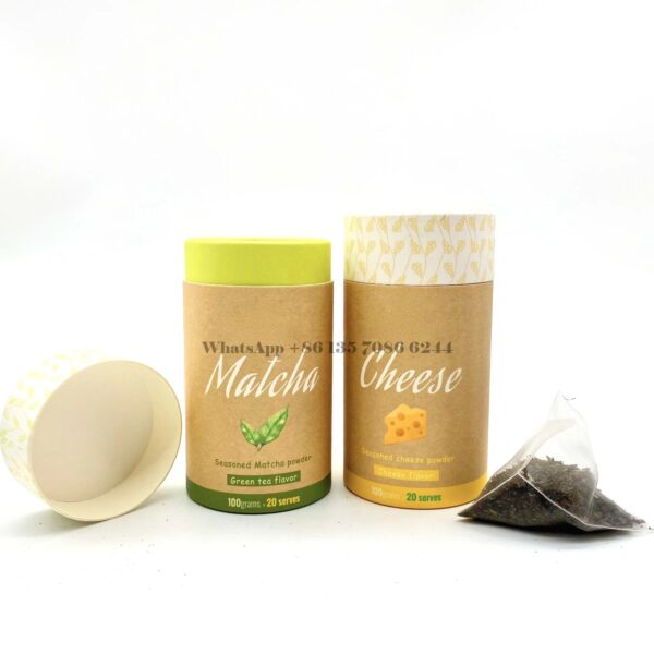 Airtight Food Grade Metal Lid Paper Tea Tube Packaging Box