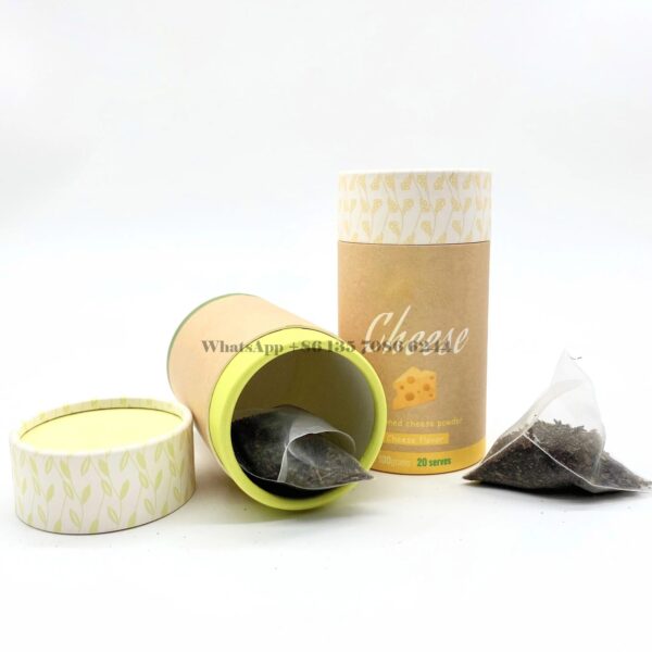 Airtight Food Grade Metal Lid Paper Tea Tube Packaging Box