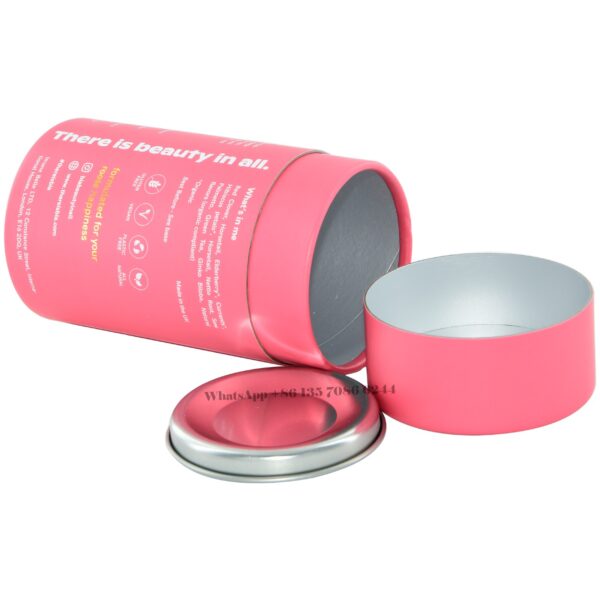 Airtight Tinplate Lid Hair Tea Paper Tube Box Packaging