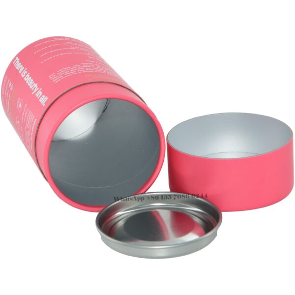 Airtight Tinplate Lid Hair Tea Paper Tube Box Packaging