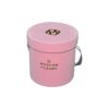 All Velvet Covered Round Boxes, Pink Velvet Flower Round Boxes with Silk Handle