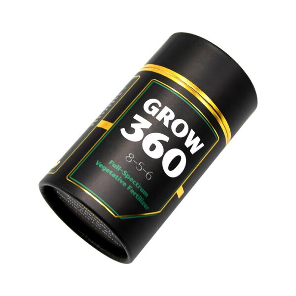 Aluminum Foil Black Paper Tube Box for Vegetative Fertilizer Packaging with Gold Hot Stamping