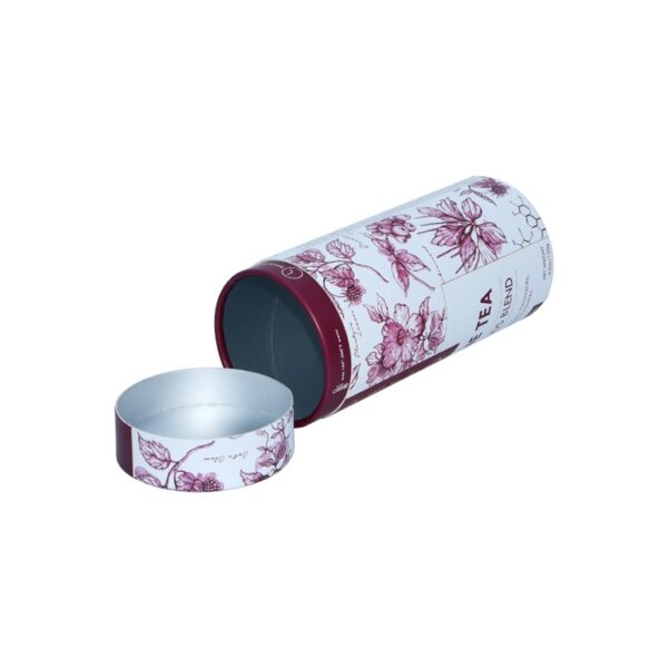 Aluminum Foil Food Grade Tea Paper Packaging Cylinder Boxes, Tea Paper Cans Packaging