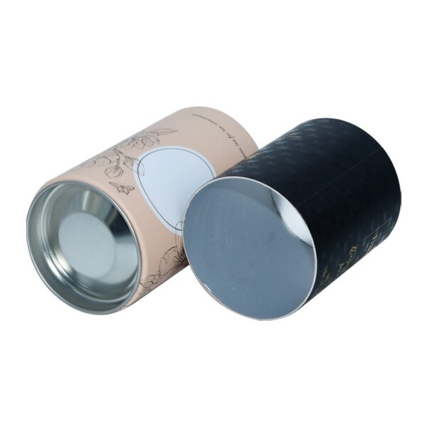 Aluminum Foil Tea Paper Tube Packaging Cardboard Cylinder Container with Metal Lid