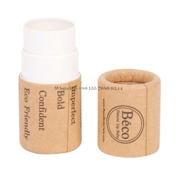 Biodegradable Kraft Paper Push-up Lip Balm Tube Packaging