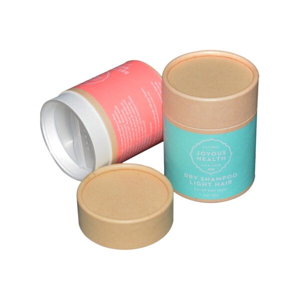 Cardboard Sifter Top Cans Kraft Paper Tubes for Dry Shampoo Powder Packaging