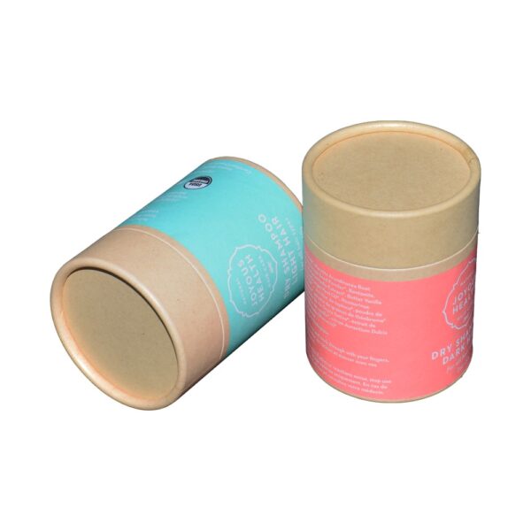 Cardboard Sifter Top Cans Kraft Paper Tubes for Dry Shampoo Powder Packaging