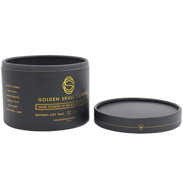 Custom Black Cardboard Tube Box for Candle Packaging, Candle Paper Tube Packaging