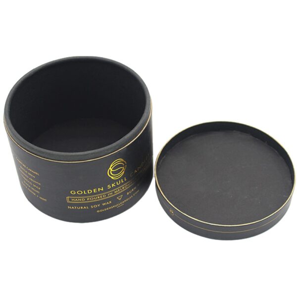 Custom Black Cardboard Tube Box for Candle Packaging, Candle Paper Tube Packaging