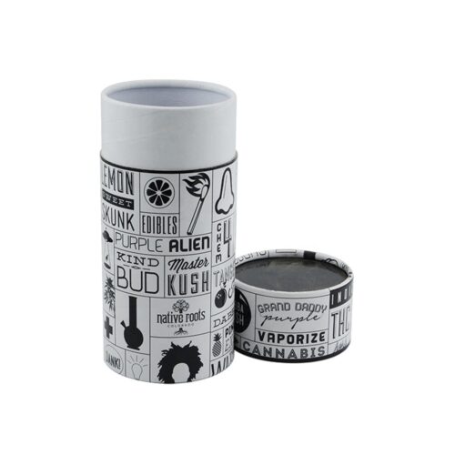 Envasado personalizado en tubo de papel para flores de cannabis, Envasado personalizado en tubo de cartón para marihuana