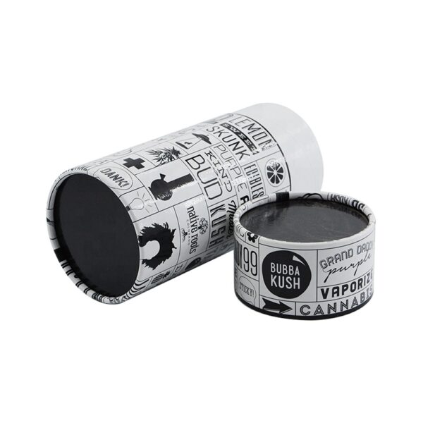 Envasado personalizado en tubo de papel para flores de cannabis, Envasado personalizado en tubo de cartón para marihuana
