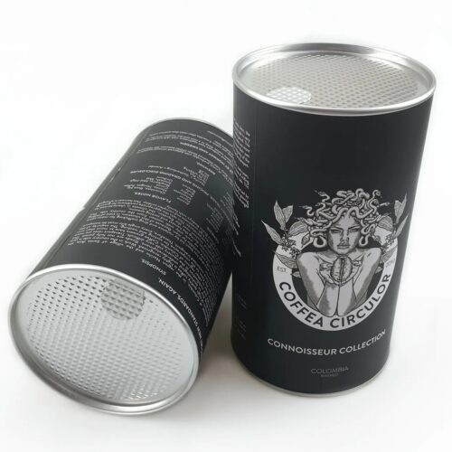 Custom Coffee Bean Tube Paper Canister with Easy Peel Off Lid