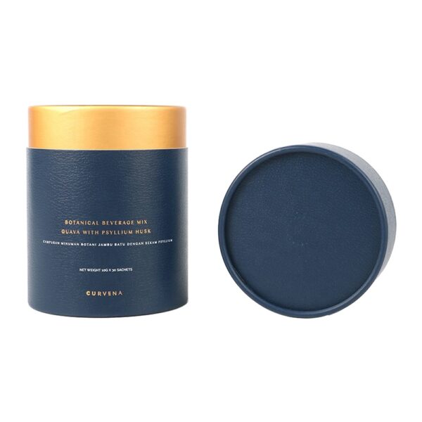 골드 핫 포일 스탬핑 로고가 있는 다이어트 쉐이크 포장용 맞춤형 팬시 종이 튜브 상자