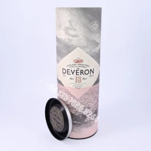 Embalagem de tubo redondo de papel para garrafa de champanhe com logótipo personalizado