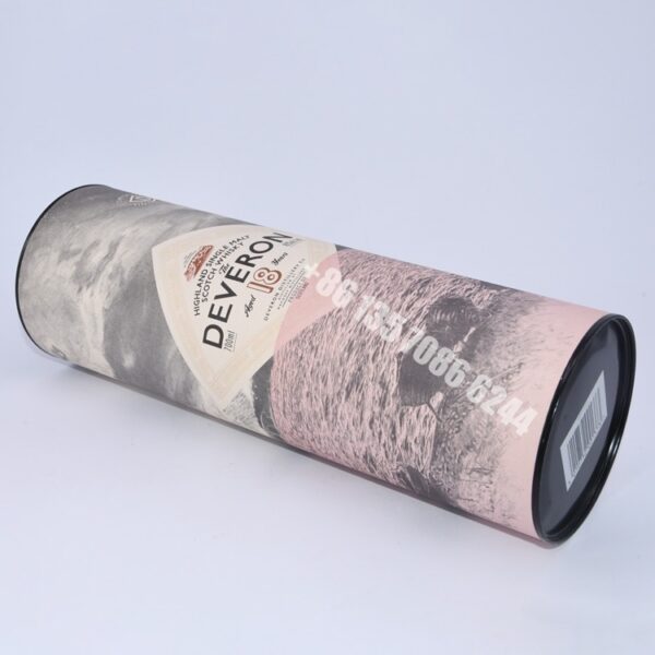 Embalagem de tubo redondo de papel para garrafa de champanhe com logótipo personalizado