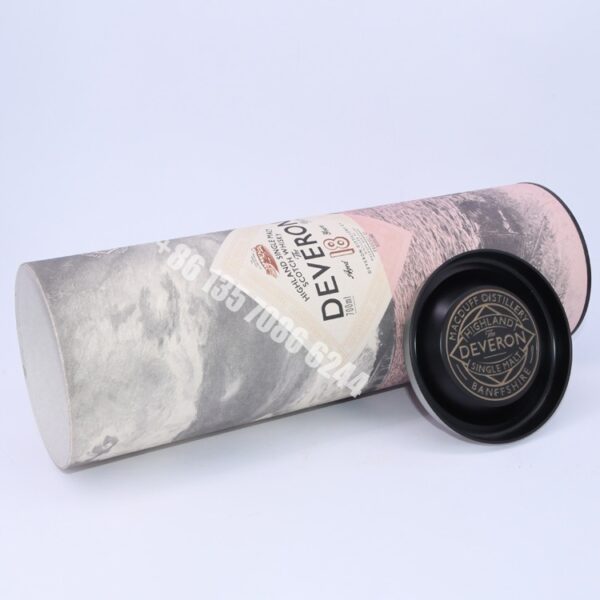 Embalagem de tubo redondo de papel para garrafa de champanhe com logótipo personalizado