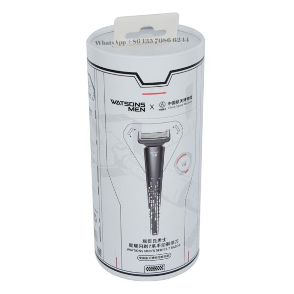 Custom Luxury Razor Cardboard Tube Packaging with Hanger Tag