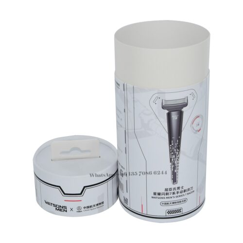 Custom Luxury Razor Cardboard Tube Packaging with Hanger Tag