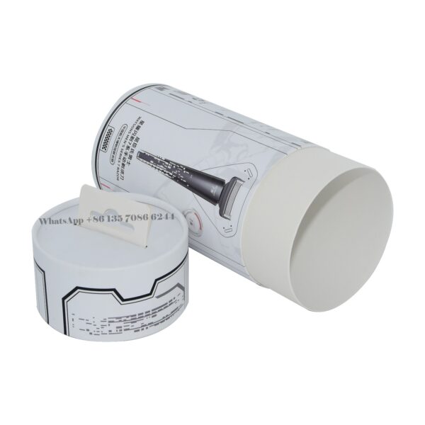 Custom Luxury Razor Cardboard Tube Packaging with Hanger Tag