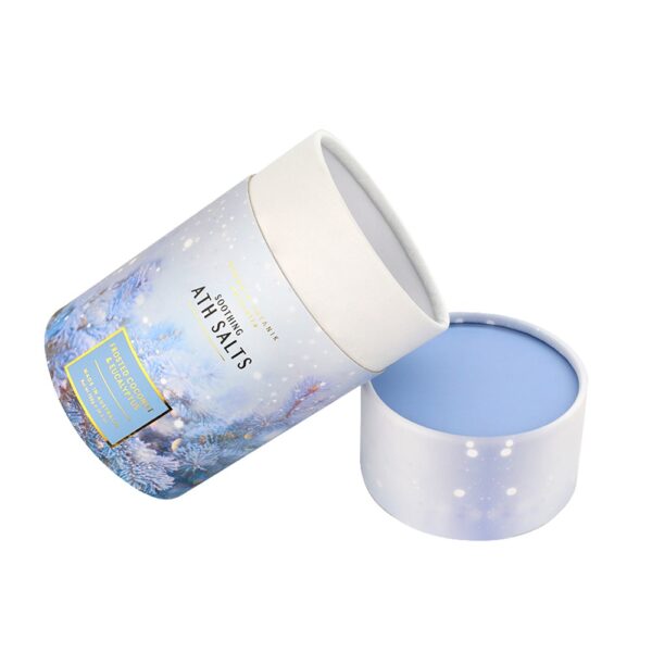Custom Paper Tube Bath Salt Packaging, Cylinder Bath Salt Jars Paper Tube Packaging