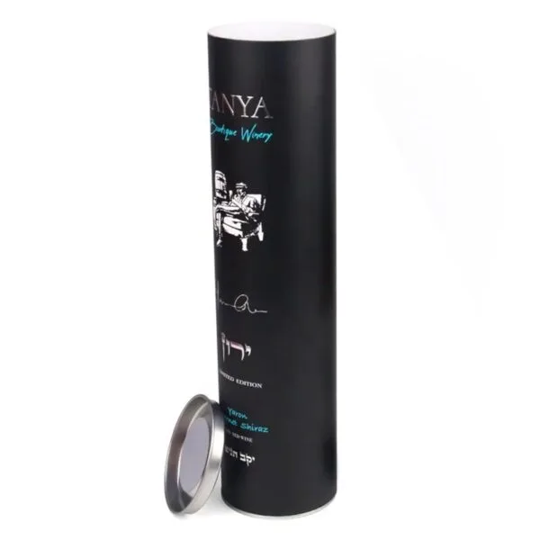 Tampa de metal impressa personalizada Embalagem de tubo de garrafa de vinho e uísque