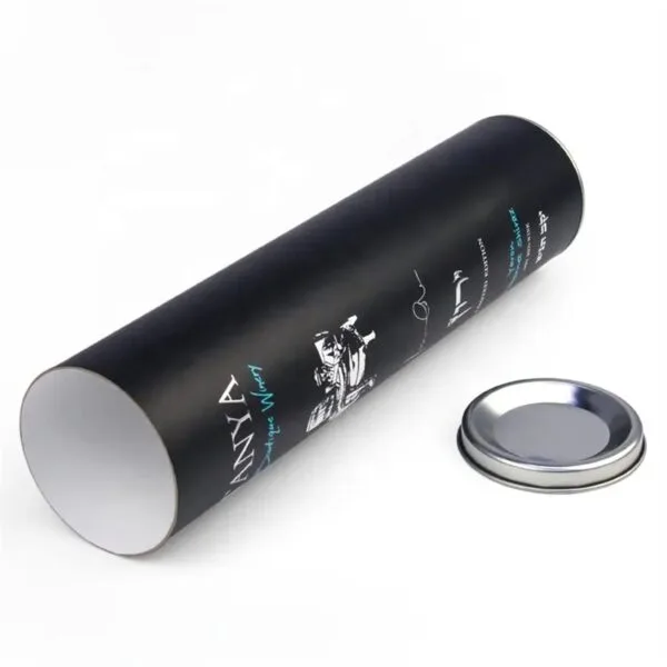 Tampa de metal impressa personalizada Embalagem de tubo de garrafa de vinho e uísque