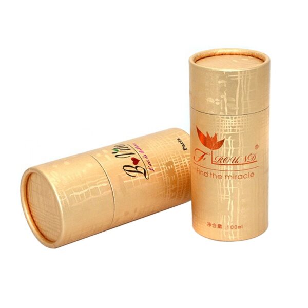 Custom Rose Gold Cardboard Round Tube Boxes Paper Cylinder Cosmetic Power Packaging Tubes