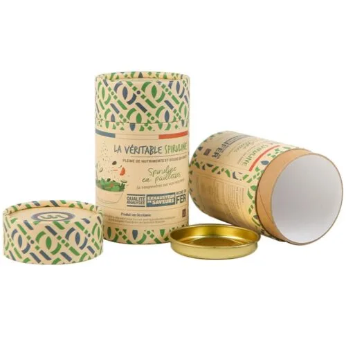 Boîte en papier pour épices Boîte en papier pour assaisonnements Emballage en papier pour sel avec plaque métallique