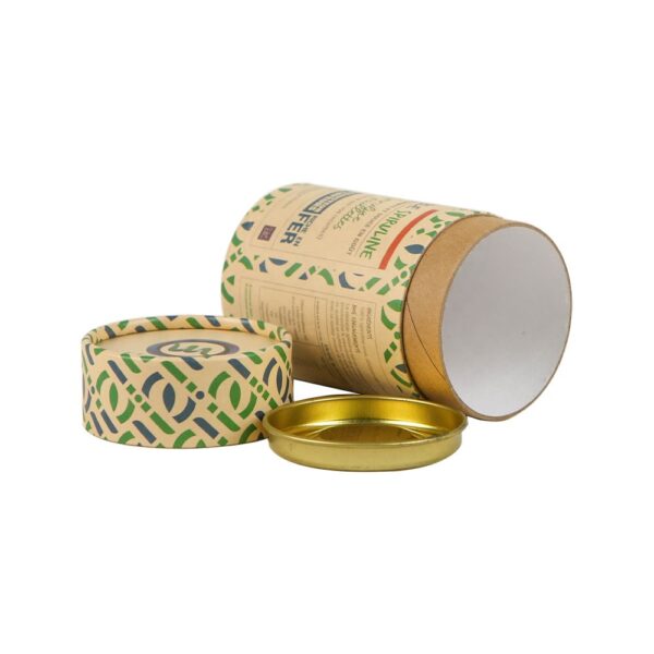 Custom Spice Paper Canister Seasoning Paper Cans Salt Paper Tube Packaging with Metal Plate
