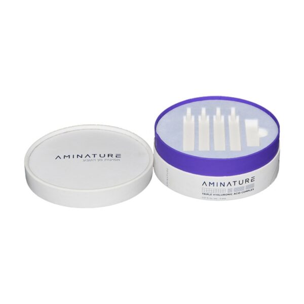 Customized Matt White Cardboard Tube Packaging for Skin Care Set with Velvet Holder