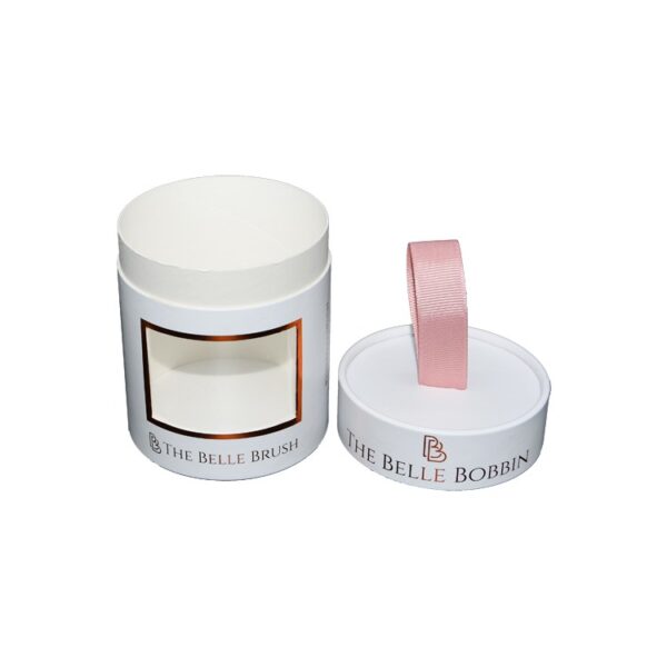Customized Paper Tube Packaging for Hair Band with Clear Window and Silk Handle