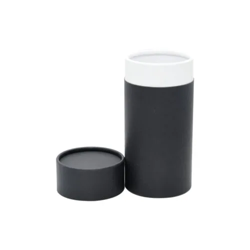 Caja de tubo de papel negro de tamaño personalizado para el envasado de granos de café con válvula de respiración