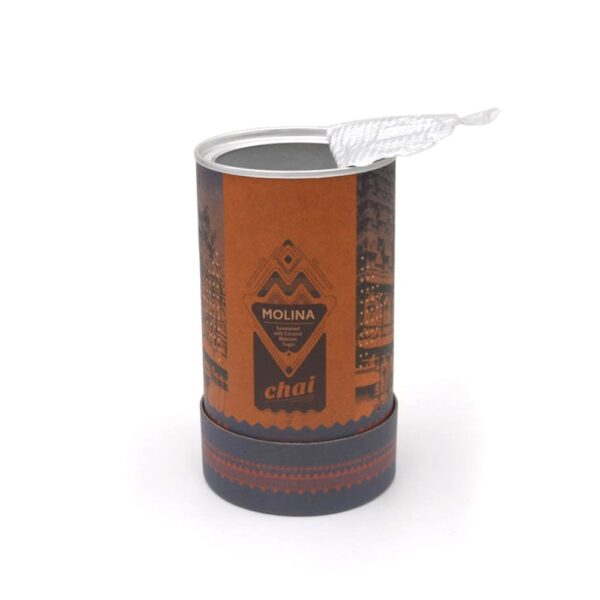 Latas de papel com tampa fácil de retirar, latas de papel redondas de qualidade alimentar com tampa fácil de abrir