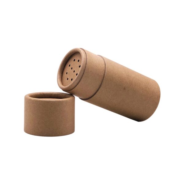 Eco Friendly Kraft Paper Cardboard Tube Box Container Salt Shaker, Spice Tube with Paper Sifter