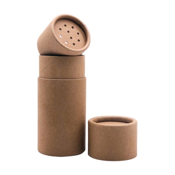 Eco Friendly Kraft Paper Cardboard Tube Box Container Salt Shaker, Spice Tube with Paper Sifter