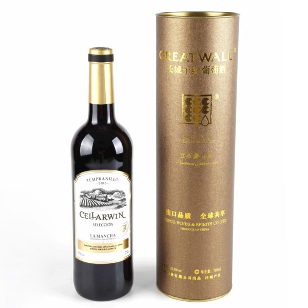 Eco-friendly Cardboard Whiskey Wine Bottle Cylinder Boxes