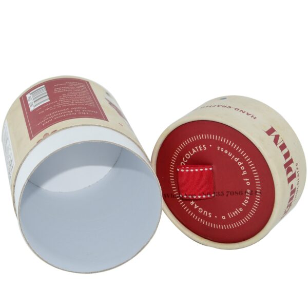 Pretzels de chocolate de calidad alimentaria Cajas cilíndricas de papel de bote