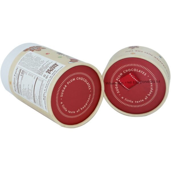 Pretzels de chocolate de calidad alimentaria Cajas cilíndricas de papel de bote