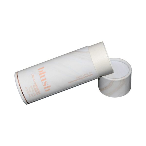 Matt White Cardboard Cylindrical Packaging Box Paper Tubes for 30ml CBD Glow Oil