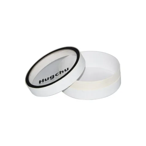 Caixa tubular de cartão branco mate Embalagem cilíndrica com janela transparente na tampa