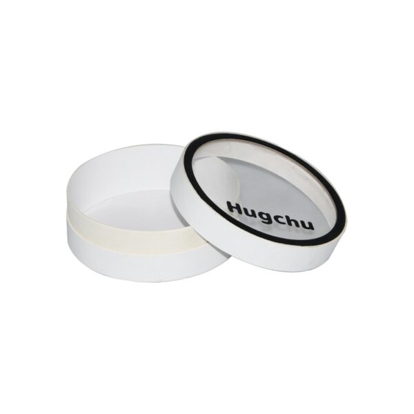 Matt White Cardboard Tube Box Cylinder Packaging with Clear Window on the Cap