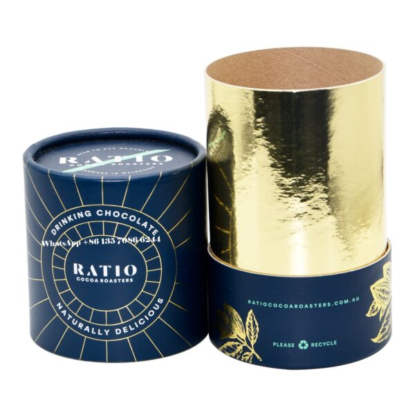 Moisture-Proof Chocolate Cocoa Powder Paper Cylinder Tube Box