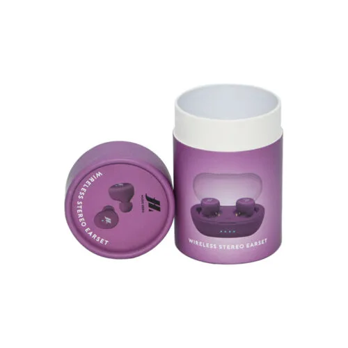 New Design Custom Earbuds Paper Tube Boxes Headphone Cardboard Cylinder Boxes