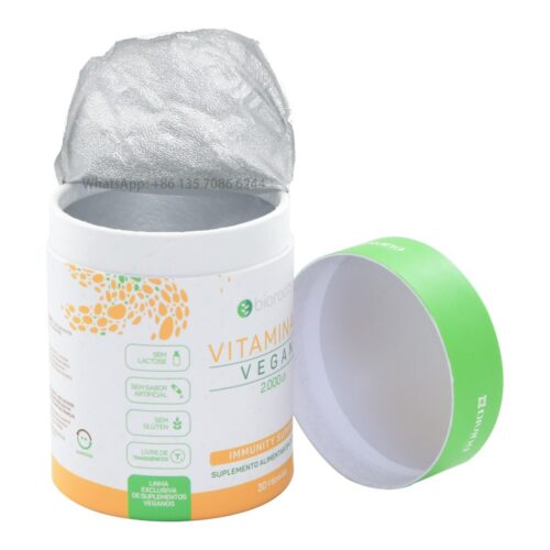 Peelable Lid Paper Canister Tubes for Vegan Vitamin Capsule