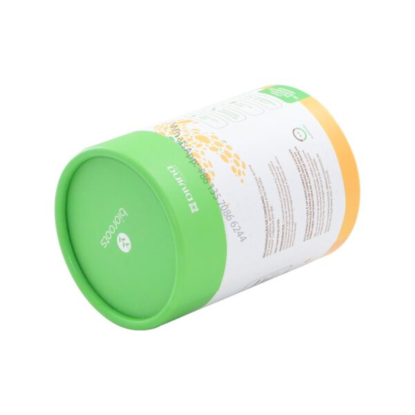 Tubi di carta per barattoli con coperchio pelabile per capsule di vitamine vegane