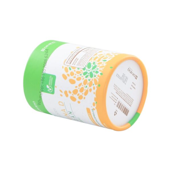 Tubi di carta per barattoli con coperchio pelabile per capsule di vitamine vegane